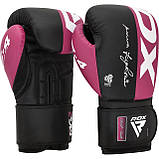 Боксерські рукавиці RDX REX F4 PINK/BLACK-10 унцій (капа в комплекті), фото 4