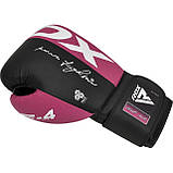 Боксерські рукавиці RDX REX F4 PINK/BLACK-10 унцій (капа в комплекті), фото 5