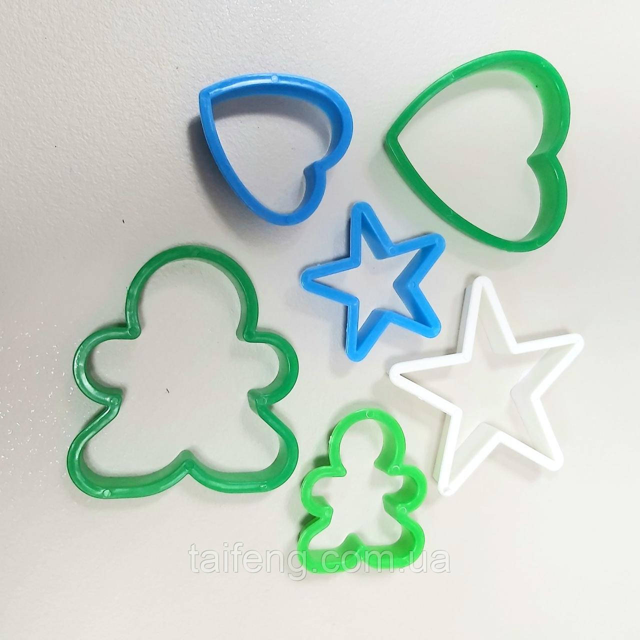 Вирубки для печива Чоловічок Серце Зірочка 6 штук