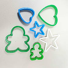 Вирубки для печива Чоловічок Серце Зірочка 6 штук, фото 2