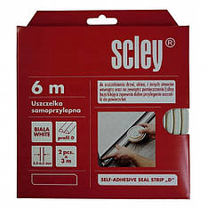 Ущільнювач самоклеючий Scley для вікон та дверей, профіль D, білий, 2 x 3 м від Latinta