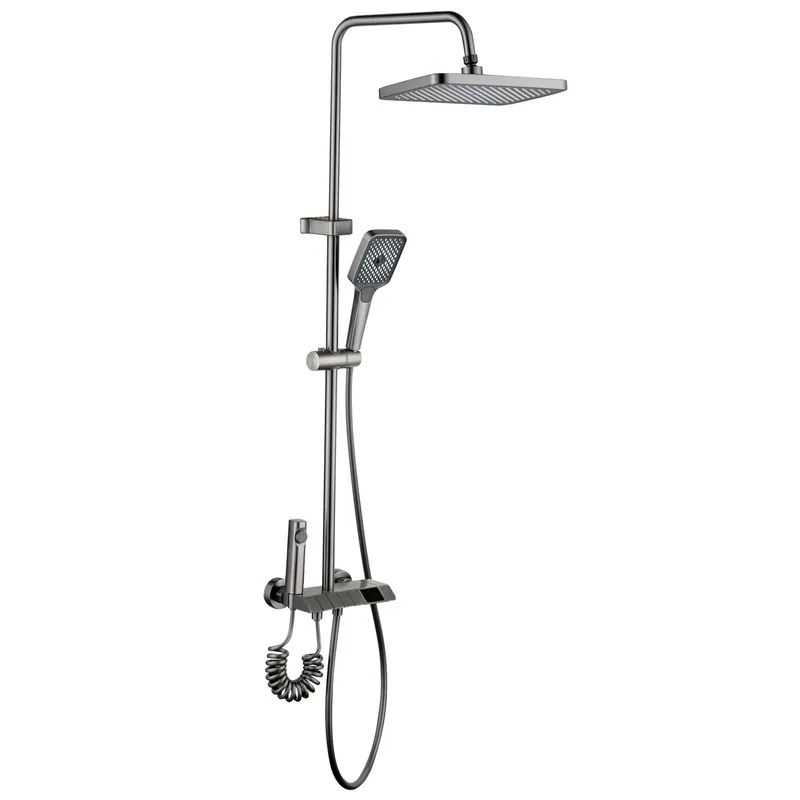 Душова колона зі змішувачем Mixxus Premium NEPTUNE 009-J GRAPHITE з кнопкою перемикання, 4 режим, фото 1