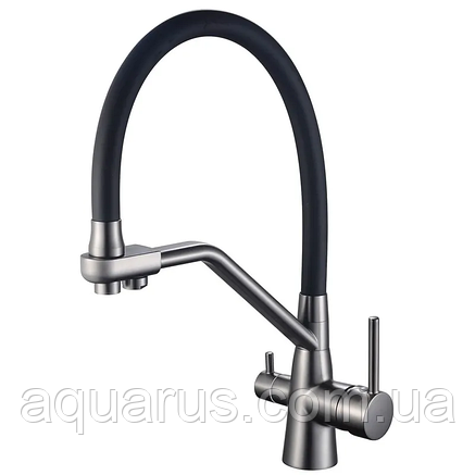 Змішувач для кухні Mixxus Premium SENNA 021 GRAPHITE з виходом для питної води (MI6827), фото 1