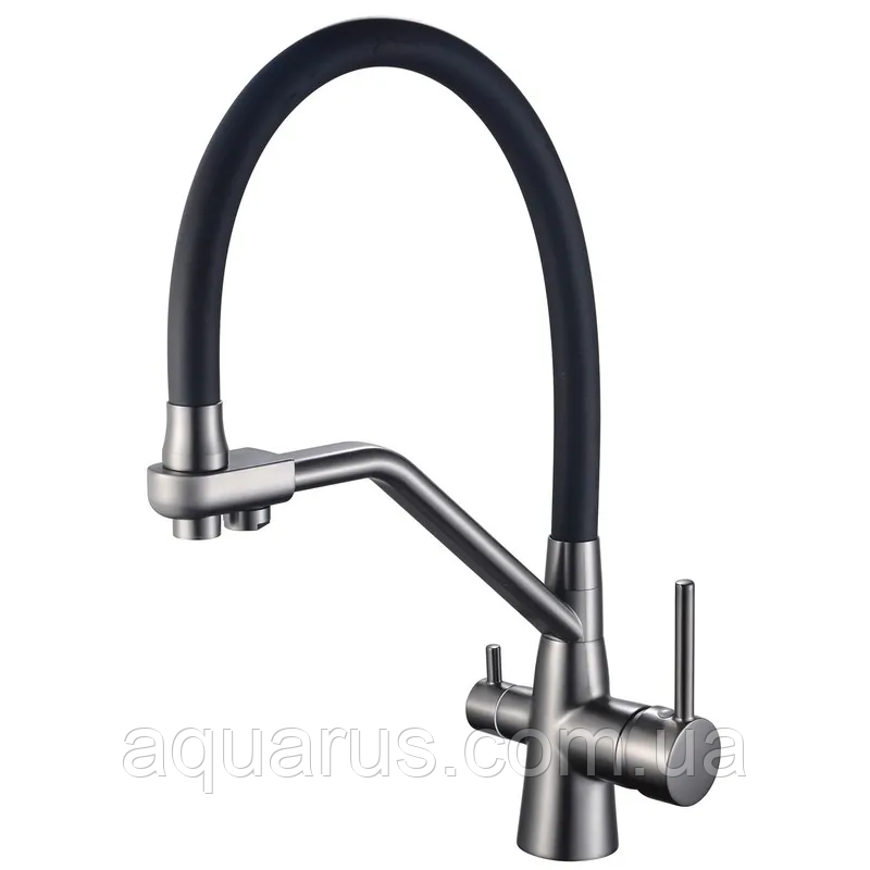 Змішувач для кухні Mixxus Premium SENNA 021 GRAPHITE з виходом для питної води (MI6827)