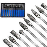 Набір борфрез по металу 10шт, хвостовик 3мм, для гравера, карбід вольфрама, фото 3