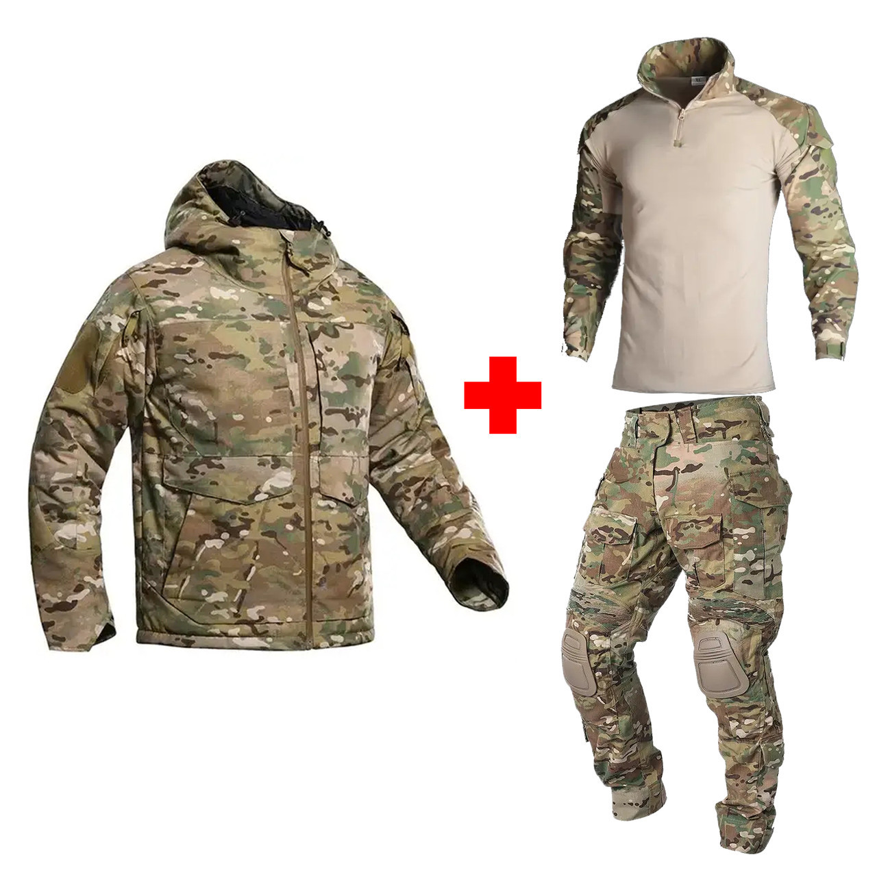 Комплект форми IDOGEAR G3 Multicam куртка та штани з наколінниками та Убакс G2 ТМ, фото 1