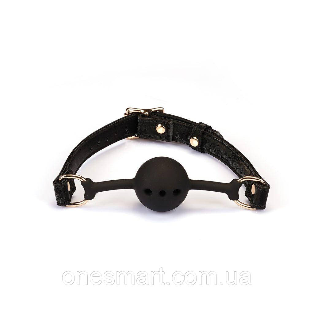 Кляп Boudoir Amor чорний для BDSM ігор та рольових ігор зручний аксесуар для обмеження мови, фото 1