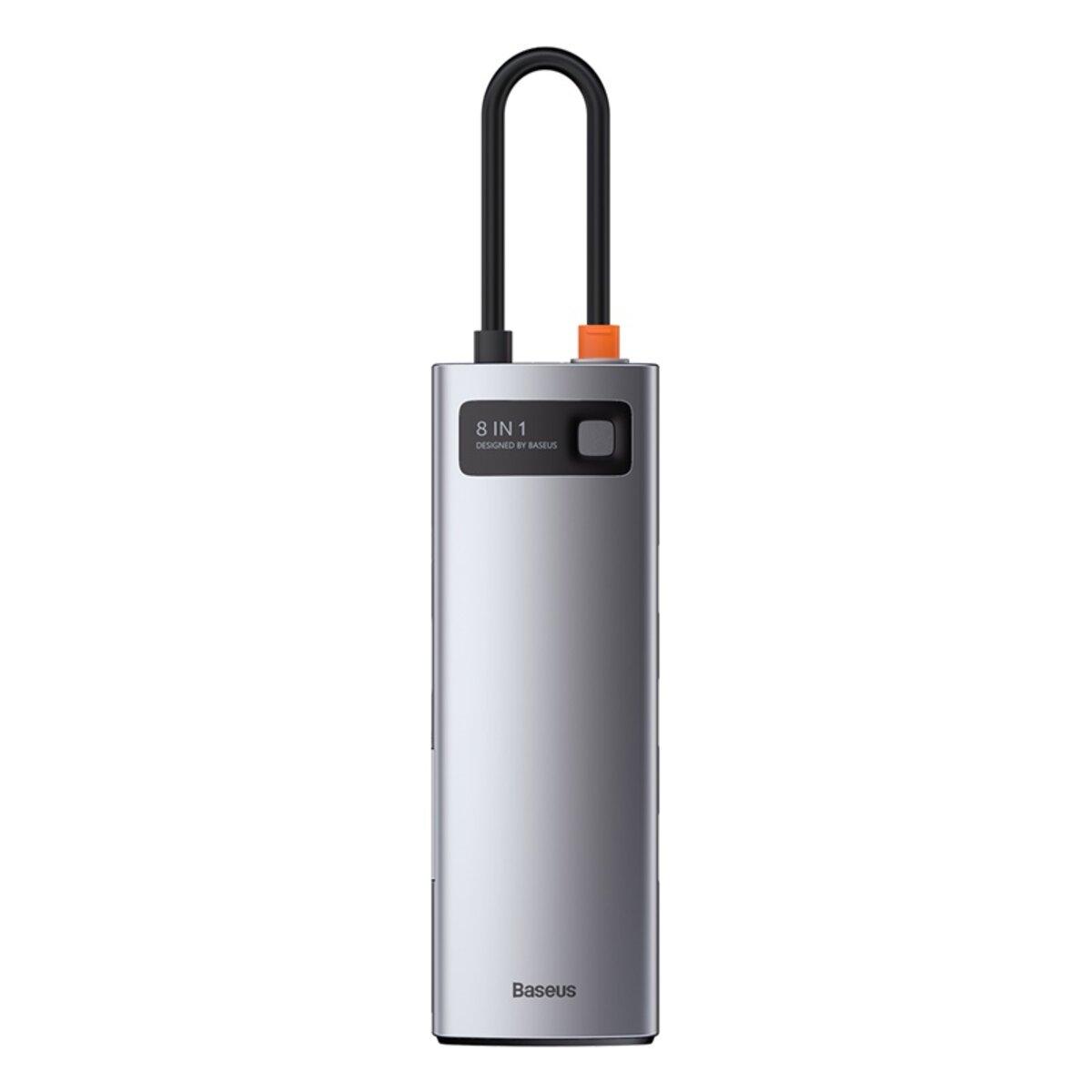 USB-хаб Baseus Metal Gleam Series 8-in-1 Multifunctional Type-C HUB Docking Station Gray(Type-C to