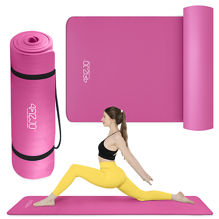 Килимок (мат) спортивний 4FIZJO NBR 180 x 60 x 1.5 см для йоги та фітнесу Pink (P-5905973405669), фото 1