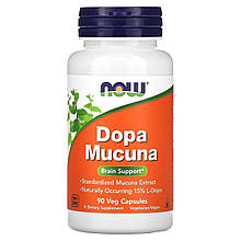 Мукуна пекуча (Капікачху), Dopa Mucuna, NOW Foods, 90 вегетаріанських капсул