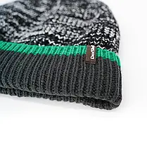 Шапка водонепроникна Dexshell Cuffed Beanie, р-р S/M (56-58 см) чорна з зеленою смугою, фото 4