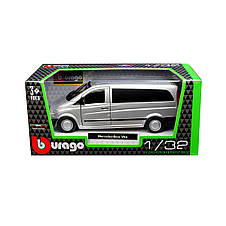 Машинка Bburago Мерседес Бенц vito сріблястий 1:32 DD101592, фото 3