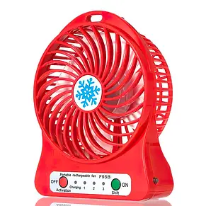 Настільний міні-вентилятор з акумулятором Portable Fan Mini Червоний, фото 3