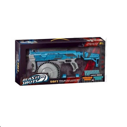 Автомат Blaster Storm 40 м'яких патронів на присоску Blue (139871), фото 3
