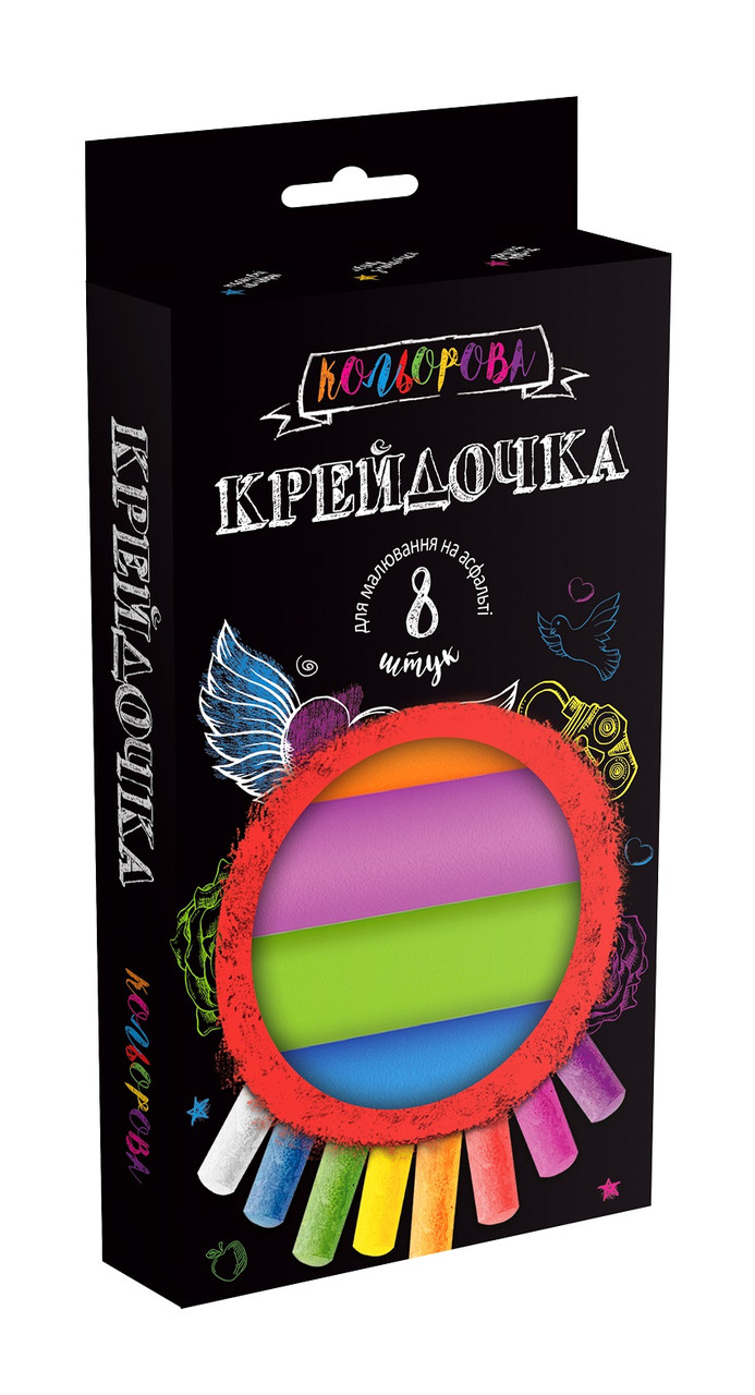 Крейда Danko Toys для малювання на асфальті, кольорові КRD-02-02U, фото 1