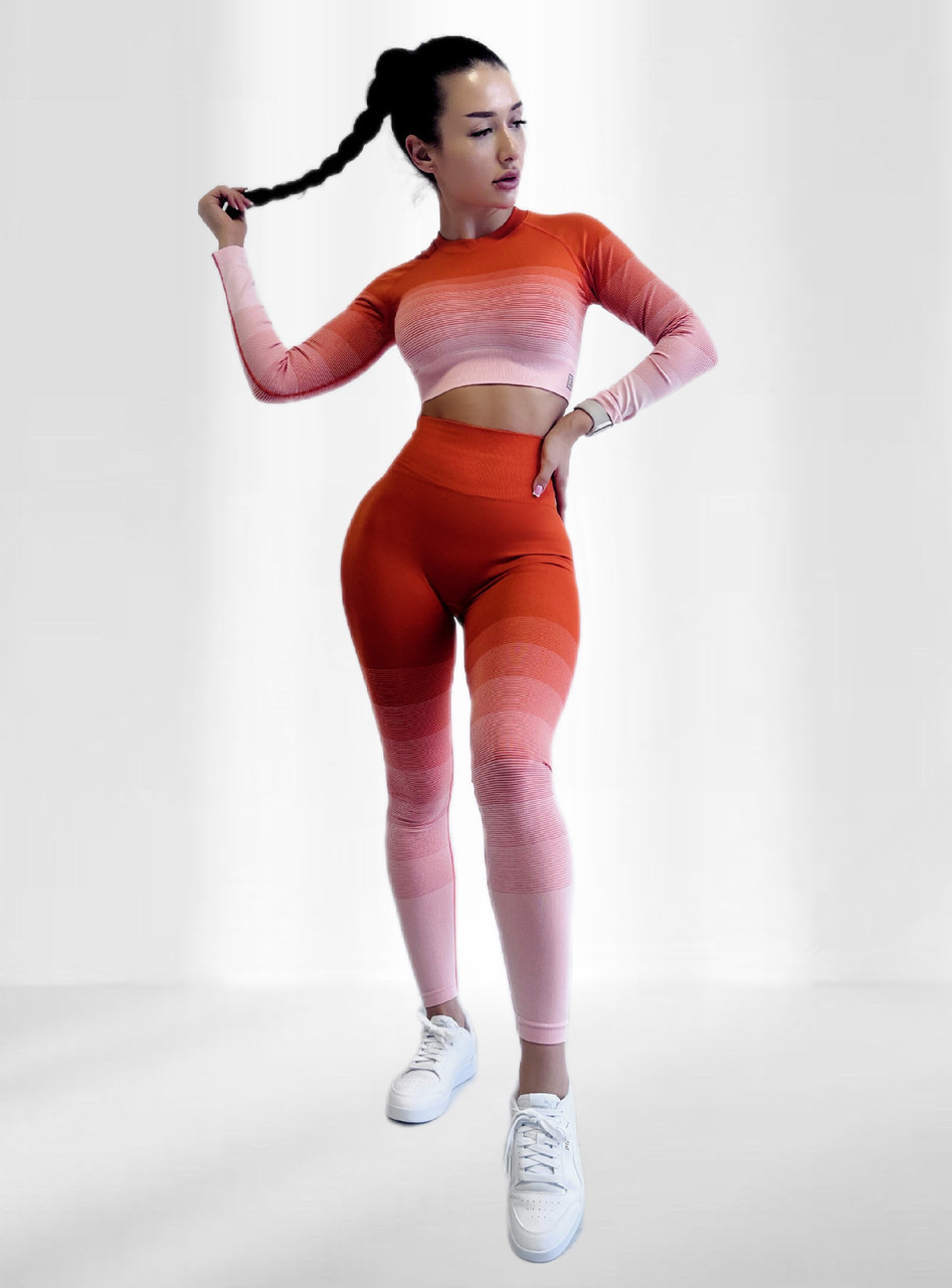 Костюм для фітнесу жіночий LILAFIT Жовтогарячий градієнт S (LFS000093)