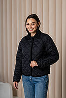 Куртка демісезонна коротка стобана жіноча куртка чорна/бежева/біла КД-422 Nolvit