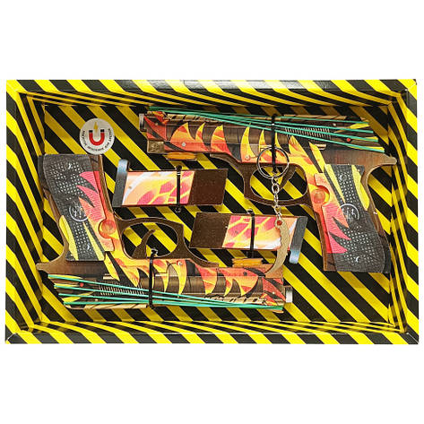 Збірна модель резинострел "Berettas BLAZING" BOX Сувенір Декор DB-BL 2 шт., фото 1