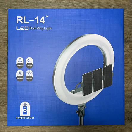 Кільцева світлодіодна LED-лампа Ring Light RL-14 Набір блогера візажиста для фото та відео Селфі кільце 36 см YU227, фото 1