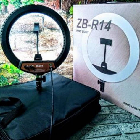 Кільцева LED-лампа ZB-R14 (1 кріп.тел.) 220V (35 см) Набір блогера візажиста для фото та відео Селфі кільце YU227, фото 1