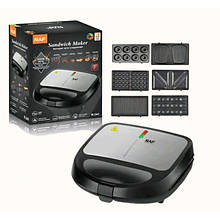 Мультимейкер 6в1 RAF R.541 Гриль притискний сендвічниця вафельниця горішник бутербродниця YU227