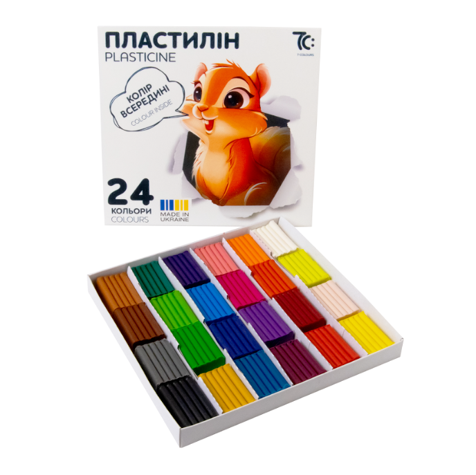 Пластилін 7С 24кол.192г, стек