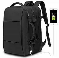 Рюкзак дорожній універсальний Bange на 45 л з портом USB стильний рюкзак для подорожей і бізнесу чорний