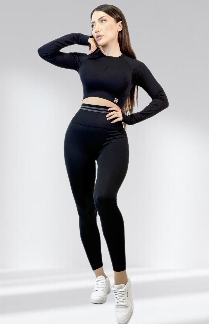 Костюм для фітнесу жіночий LILAFIT Чорний M (LFS000104)