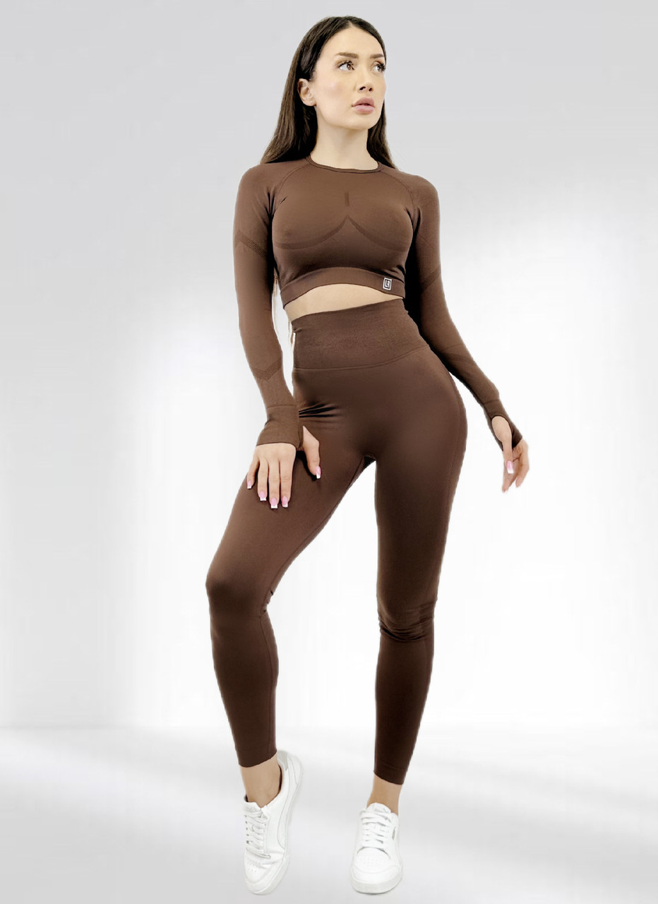 Костюм для фітнесу жіночий LILAFIT Коричневий L (LFS000120)