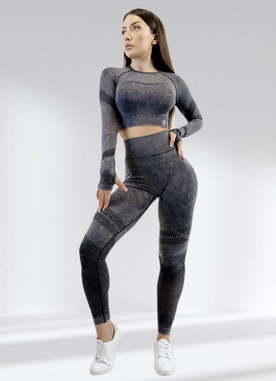 Костюм для фітнесу жіночий з утяжкою LILAFIT Сірий S (LFS000112)
