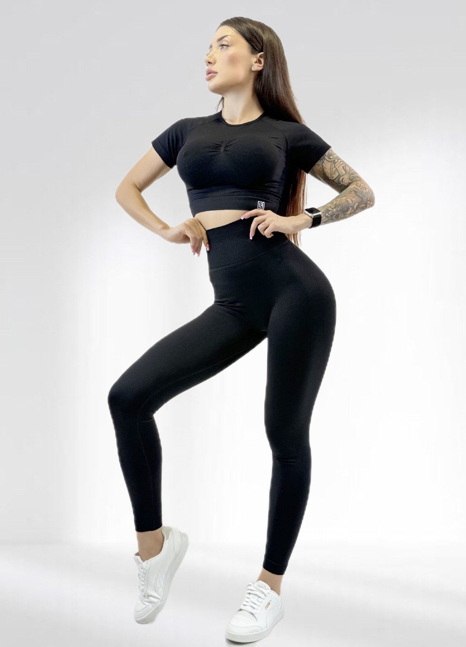 Костюм для фітнесу жіночий з утяжкою LILAFIT Чорний L (LFS000122)