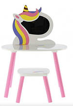 Дитячий туалетний столик Chomik LILY з дзеркалом + стілець