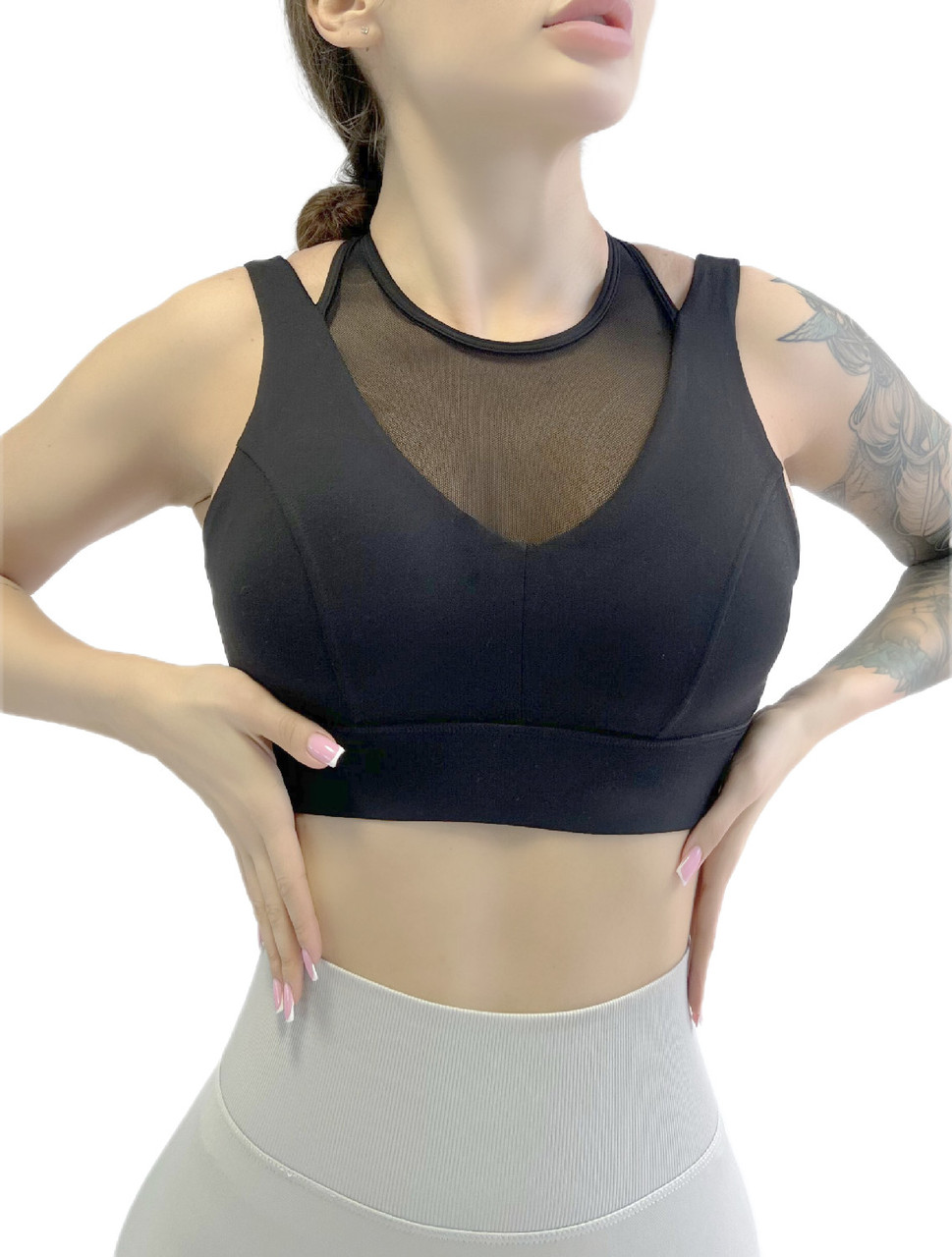 Спортивний топ пушап для фітнесу LILAFIT Чорний L (LFB000016)