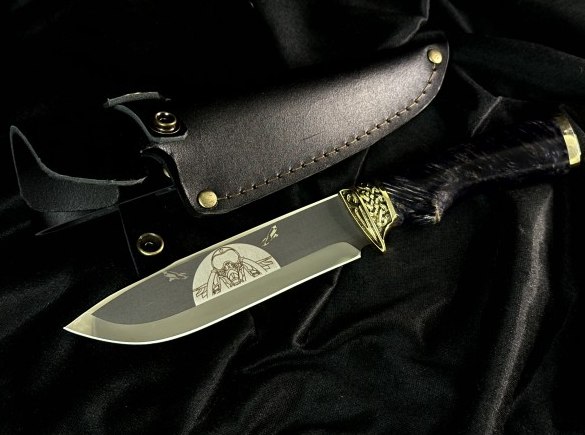 Подарунковий мисливський ніж "Льотчик" в піхвах з натуральної шкіри ручна робота, фото 1