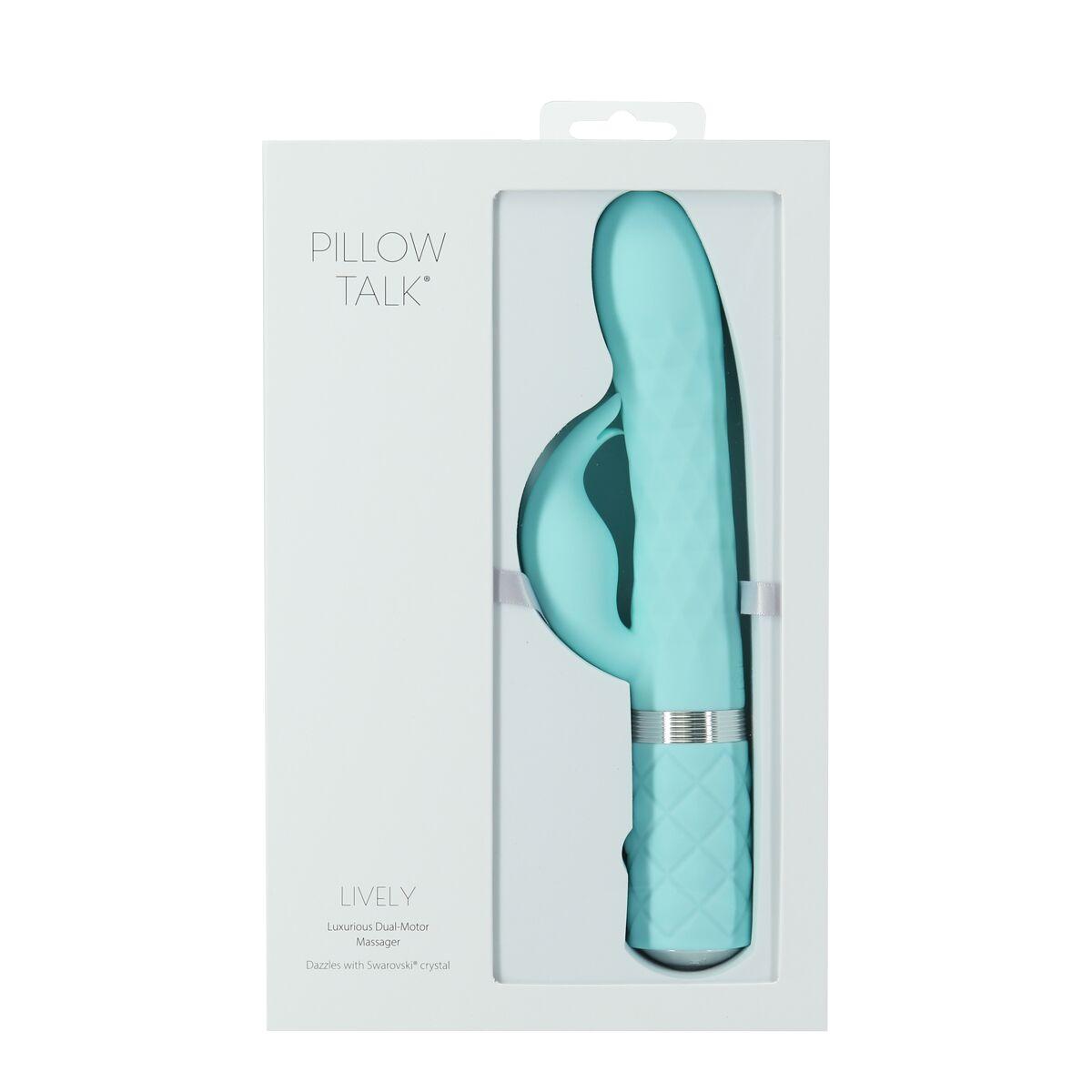 Силіконовий кролик вібратор із ротацією Pillow Talk Lively Teal