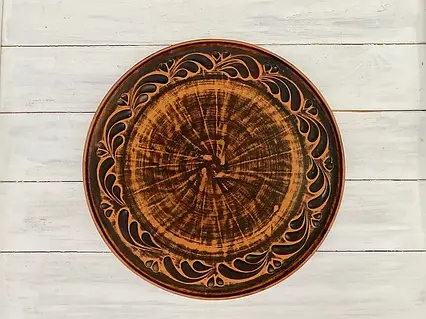 Тарілка 21см декор із червоної глини