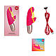 Невеликий вібратор-кролик Fun Factory Amorino pink/neon yellow, фото 6