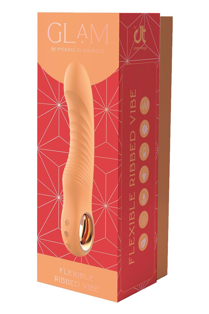 Силіконовий ребристий вібратор Dream Toys Glam Flexible Ribbed Vibe