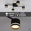 Люстра GELA 4R Esllse чорна на 4 лампи GX53 (стельовий світильник під змінні LED лампи) 600x600x120мм, фото 6