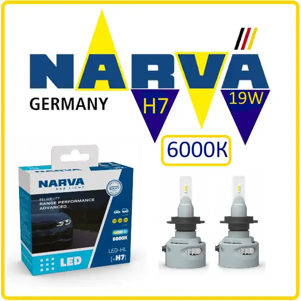 Комплект діодних LED ламп Narva H7 12 V-24 V 6000 К RPA 19W