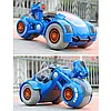 Радіокерований мотоцикл з дезінфектором Trojan HUNTER / Дитяча машинка-мотоцикл Синій, фото 6