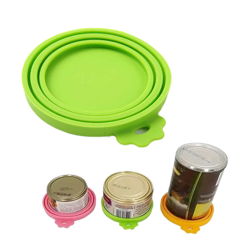 Силіконова кришка для консервних та звичайних банок 3 в 1, багаторазова, харчова, салатова 29297, фото 1