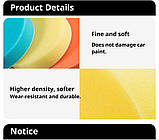 Круги полірувальні для авто 125 мм, набір губок полірувальних 3 штуки, фото 2