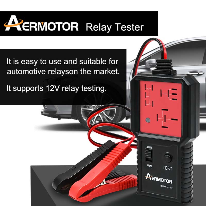 Aermotor 12 relay tester тестер прилад для перевірки та діагностики автомобільних реле 4pin і 5 pin, фото 1