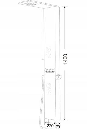 Душова панель Mexen Omar 7610-03-00, фото 2