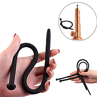 Уретральный катетер для пениса (Зонд) для БДСМ игр 7.5 мм толстый силиконовый длинный бдсм для мужчин