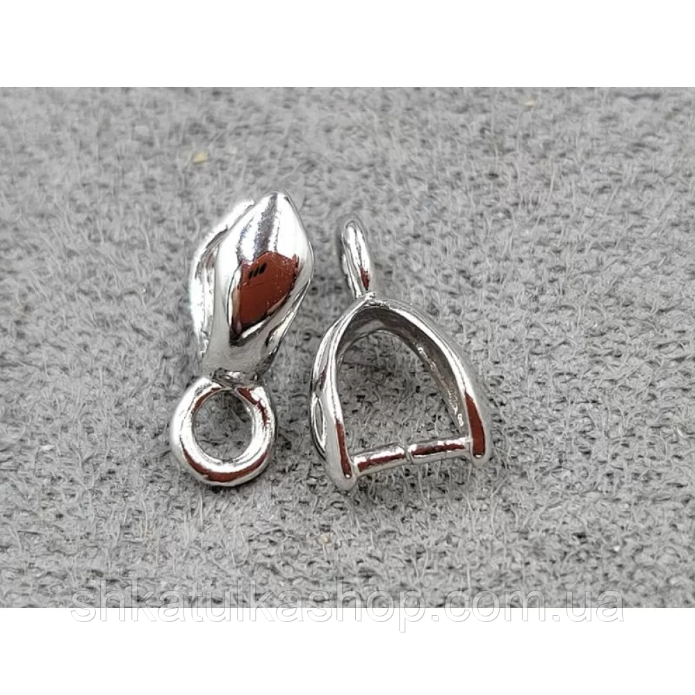 Тримач для намистин 3*10мм, колір сталь, гіпоалергенний сплав, фото 1