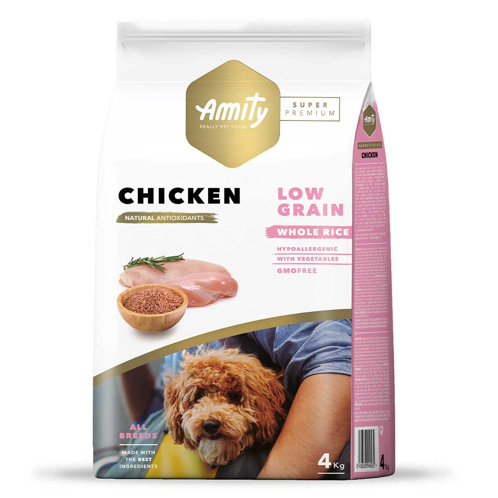 Сухий корм для дорослих собак з куркою AMITY Super Premium Chicken 4 кг