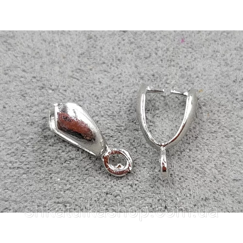 Тримач для намистин 4*13мм, колір сталь, гіпоалергенний сплав, фото 1