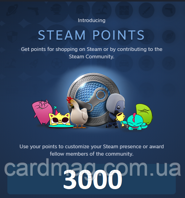3000 Балів Стім | Жетони | Нагороди | 3000 Steam Points | Awards
